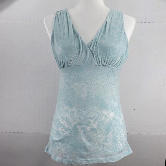Prana Tops - Prana Blue Green Sleeveless Stretch Knit Top M/L